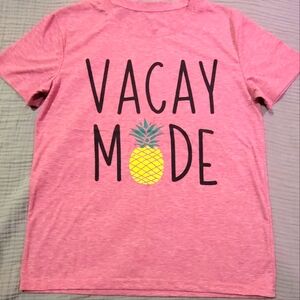 Pink Vacay Themed Shirt with Pineapple